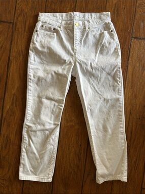 Liz Claiborne White Straight-Leg Jackie Jeans cotton spandex size 6